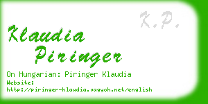 klaudia piringer business card